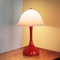 GBLY Nachttischlampe LED Kabellos Akku Touch Dimmbar USB Rot Hut Innenbeleuchtung Nachtlicht Für Wohnzimmer Schlafzimmer Esstisch