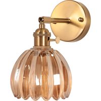 Glas Wandleuchte Vintage Retro Blume Wandlampe Lampenschirm E27 Lampe für Flur Schlafzimmer Wohnzimmer Bernstein