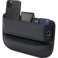 Riempitivo universale per fessure del sedile dell'auto, organizer in pelle di alta qualità, indispensabile per auto, SUV, camion (nero, 1 confezione)