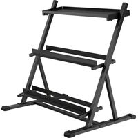 Porta Pesi 3 Livelli Acciaio 200 kg 88x66x88 cm Nero