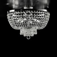 Imperial Deckenlampe aus Eisen und verchromtem Messing mit sechs Lichtern 50x h37 cm