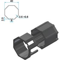 Adaptateur moteur CHERUBINI A35050502 pour 35 mm vers octogonal 40 mm - Noir