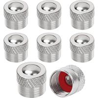 Lot de 8 bouchons de valve en métal avec anneau en caoutchouc pour voiture, moto, vélo et scooter