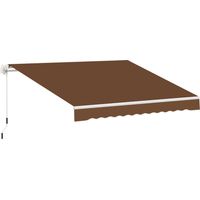 Toldo de Pared con Brazo Articulado y Manivela Marco Resistente de Aluminio y Cubierta de Poliéster 295x245 cm Café