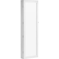 Songmics – Armoire à bijoux murale blanche – Verrouillable avec miroir – 84 places pour bagues, 90 fentes pour boucles d'oreilles – Dimensions 37x10x120cm