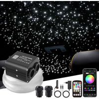 Ciel étoilé scintillant 20 W - 1000 pièces x 0,75 mm x 4 m - Ciel étoilé - Fibre optique RGBW - Application Bluetooth - Télécommande - LED - Pour voiture, plafond, théâtre