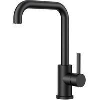 Black kitchen faucet, 360° swivel kitchen mixer tap, stainless steel, single L-shaped lever, single hole