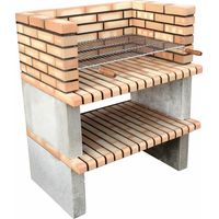 MOVELAR - Barbacoa de Obra Prefabricada de Leña y Carbón Modelo Paellero Grao 85 (Naranja - 100 x 70 x 120 cm) REF: 3900 - Cocina de Exterior para Jardín o Patio