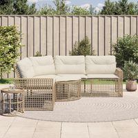 Vidaxl – Canapé de jardin en L avec coussins épais – Rotin synthétique résistant aux intempéries – Housse amovible et lavable – Cadre en acier robuste