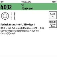 Tuerca hexagonal ISO 4032 M8 12 flZnL 480h recubrimiento lamelar de zinc 100 unidades
