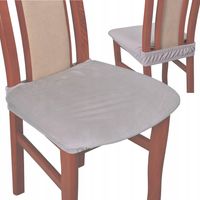 Housse de chaise TESS en velours bas gris clair