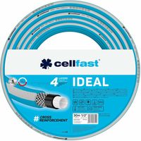 Cellfast Tubo da giardino IDEAL, resistente, flessibile, 4 strati, treccia incrociata durevole, resistente ai raggi UV e alle alghe, tecnologia REACH, 27 bar, temperatura -20/60 °C 1/2", 30 m