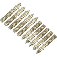 12pcs M5 x 35 mm Double Threaded Screw Bolt Hanger, Double Finished Dowel Screw Wood for Furniture Connection