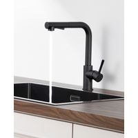 Anycee Max Küchenarmatur mit ausziehbarer Brause, 360° drehbare Spültischarmatur, Schwarz