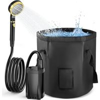 Douche de Camping Douche Portable 20L Douche Portable chauffante Douche Exterieur Pompe de Douche Électrique Rechargeable Kit Douche de Camping pour Extérieure Camping Randonnée