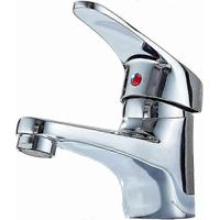 Rubinetto miscelatore per lavabo da bagno, miscelatore per acqua calda e fredda, in ottone massiccio cromato.