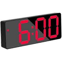 Réveil numérique à LED rouge - Noir