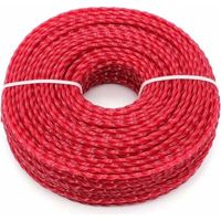 Universelle Kantenschneideleine, 3,0 mm Nylon-Trimmerleine, Hochleistungs-Nylon-Freischneiderleine für Garten- und Rasenmäherköpfe (gedreht, 3 mm x 15 m)