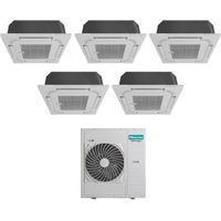 Hisense – Climatiseur réversible cassette 4x9000 BTU – R-32 – Compresseur birotor DC Inverter – Niveau sonore 27-33 dB(A) – Panneau inclus