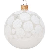 Palline per albero di Natale, in Vetro, con glitter a pois, Ø 100 mm, 6 pezzi