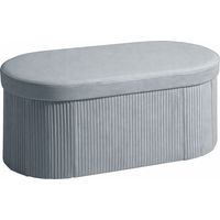 Puff Almacenaje Banco Almacenaje Plegable 72 L 76x38x35 cm Tapizado en Terciopelo Baúl de Almacenamiento Gris Oscuro