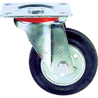 Ruota per carrelli con flange in acciaio zinco-cromato, supporto girevole foro passante -ø mm 80 x 25 port. kg 50
