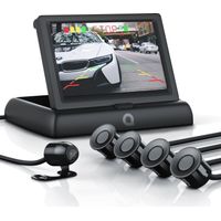 Aplic Rückfahrkamera, Einparkhilfe mit 4x Parksensoren, Kamera & 4,3" Monitor mit Nachtsicht