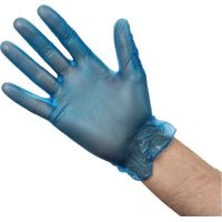 Gants alimentaires en vinyle poudré Hygiplas bleus M (Lot de 100) - Vogue