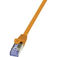 LogiLink CQ3018S RJ45 Patchkabel CAT 6a S/FTP 0.25 m Orange Flammwidrig, mit Rastnasenschutz 1 St.