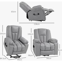 Chaise TV électrique ,chaise senior avec assistance assis-debout,gris foncé
