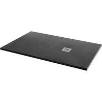 MX Minerals Jet Black Slate Effect Rectangular Shower Tray 1400mm x 800mm
