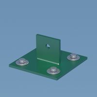 Strebenplatte aus verzinktem Stahl, grün kunststoffbeschichtet, zum Anschrauben, H.4,3 cm x Abschnitt Centrale Brico