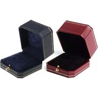 (2 pièces, rouge et bleu) boîte de rangement pour bagues en cuir, boîte à bijoux de luxe pour proposition