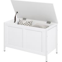 Coffre de Rangement 95 L Banc avec Couvercle et Charnière de Sécurité 80x40x50 cm Blanc Marbré