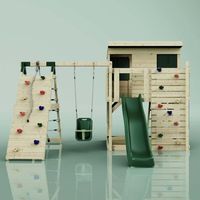 PolarPlay Spielturm Emil aus Holz in GrünBabyschaukel