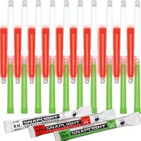 Cyalume Bastone Luminoso SnapLight Glow Stick - Confezione da 30 pezzi, 10 bianchi durata 8 ore + 10 rossi durata 12 ore + 10 verdi durata 12 ore, 15 cm
