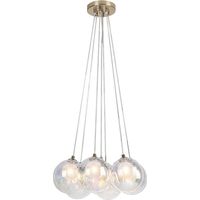 Suspension ROSEHIP G9 7x MAX 25W métal champagne, verre multicolore H: 150cm Ø45cm dimmable