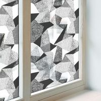 Pellicola Opaca per Vetri 200x146 cm Autoadesiva Protezione per Cucina Bagno Uffici Camera da Letto Decorativa Vetro Smerigliato Figure geometriche