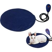 Heizmatte für Hunde und Katzen mit automatischer Abschaltzeit, elektrisches Heizkissen für Haustiere, einstellbare Temperatur mit Anti-Biss-Kabel, waschbar, blau