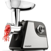 Juissiart MG4130R Elektrischer Fleischwolf - 300W Leistung 1.2KG/Min Fleischausbeute Klingenmaterial 420 pulvermetallurgischer Stahl - Schwarz