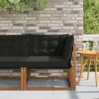 vidaXL Outdoor Corner Sofa Solid Acacia Wood and Textilene Natural