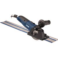 Ferm – Scie circulaire 500W CSM1043S – Profondeur de coupe 22mm – 3 lames pour bois, plastique et carrelage – Guide parallèle inclus