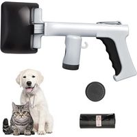 Dog Poop Scoop, Poop Grabber with Cat Poop Bag, Portable Poop Scoop Trash Can for Dogs and Cats Indoor Outdoor Dog Pooper Scooper (Black)