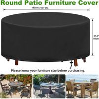 Housse de Table de Jardin Housse de Table de Jardin Ronde Imperméable Anti-UV Oxford Housse de Protection Robuste Jardin 188X84CM