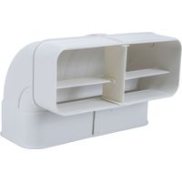 OPTIMAIRO Flachkanalbogen 90° einseitig gemufft 222 x 89 Kunststoff weiß