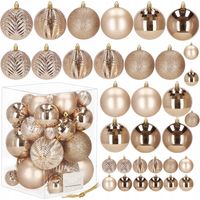 PALLINE PER ALBERO DI NATALE ADDOBBO 33 PEZZI NATALIZI 8 CM SET INDESTRUTTIBILI APPENDINI