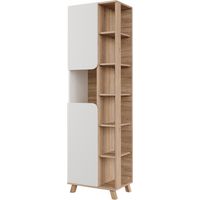 Meuble salle de bain Karen, Sonoma/blanc, 50x175cm avec 2 portes, Vicco