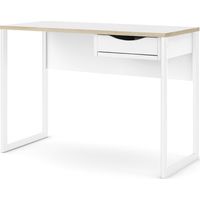 Schreibtisch aus mattweißer Eiche mit einer Schublade 110 x 48 cm - Sole