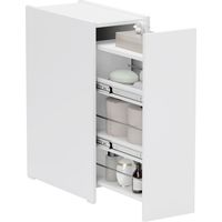 Meuble de Salle de Bain Étroit Colonne de Rangement Gain de Place 4 Niveaux Blanc 47x25x66,5 cm - PANGIVO