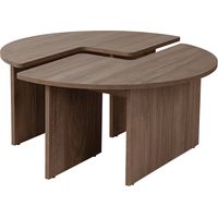 Table basse - MOIRA - Ronde - Noyer - 90 x 90 x 41 cm